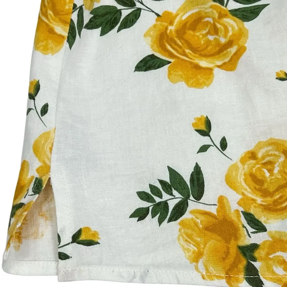 L’Academie Revolve Kendra Yellow Rose Floral Belted Mini Shirt Dress Small - Picture 8 of 11